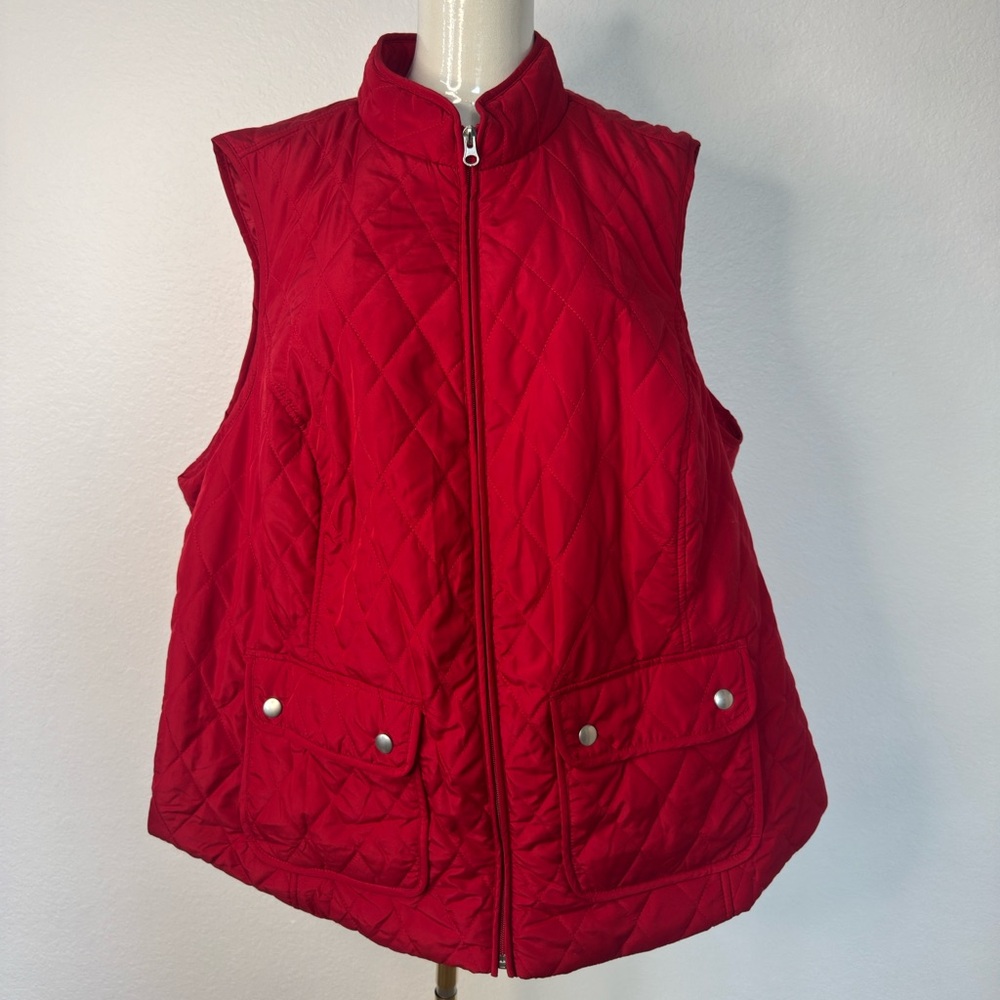 Croft & Barrow Cherry Quilted Women's Vest